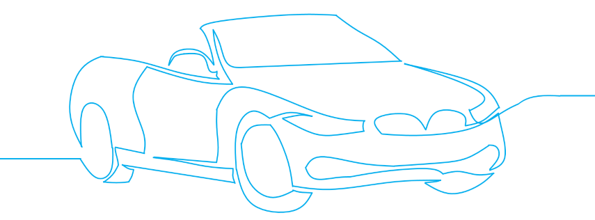 line drawing of a car
